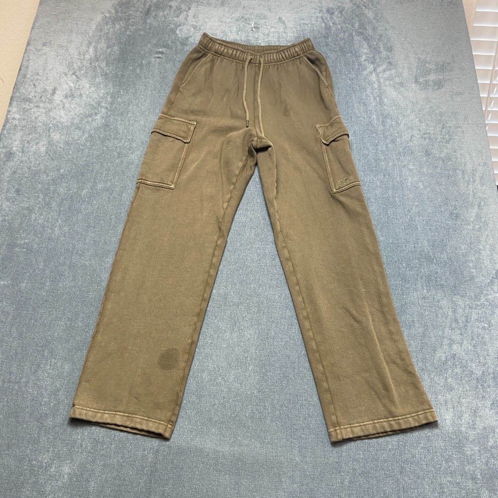PINK Victoria's Secret Sweatpants Women S Olive Green Straight Leg Cargo Pockets